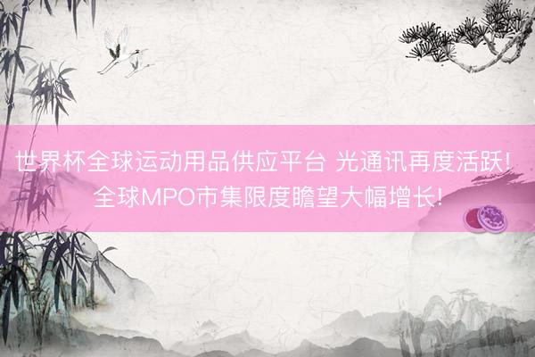 世界杯全球運動用品供應平臺 光通訊再度活躍! 全球MPO市集限度瞻望大幅增長!